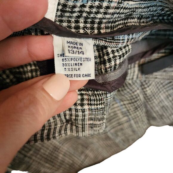 Vintage 80s Tapered Leg Dress Pants Womens Size 6 Gray Black Glen Check Baggy - Picture 6 of 8
